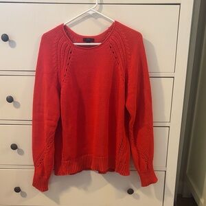 J. Crew Vibrant Red Crew Neck Sweater